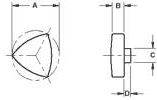 Delta Style Knobs Dimensions